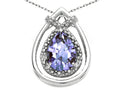 Tommaso Design™ Pear Shape 8x6mm Genuine Tanzanite Pendant Necklace