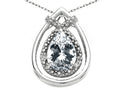 Tommaso Design™ Pear Shape 8x6mm Genuine White Topaz Pendant Necklace