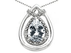 Tommaso Design™ Pear Shape 8x6mm Genuine White Topaz Pendant Necklace