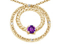 Tommaso Design™ Round 3mm Genuine Amethyst Circle Pendant Necklace