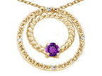 Tommaso Design™ Round 3mm Genuine Amethyst Circle Pendant Necklace