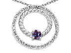 Tommaso Design™ Round 3mm Simulated Alexandrite Circle Pendant Necklace