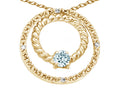 Tommaso Design™ Round 3mm Genuine Aquamarine Circle Pendant Necklace