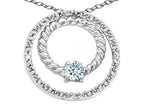 Tommaso Design™ Round 3mm Genuine Aquamarine Circle Pendant Necklace