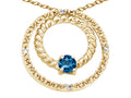 Tommaso Design™ Round 3mm Genuine Blue Topaz Circle Pendant Necklace