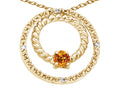 Tommaso Design™ Round 3mm Genuine Citrine Circle Pendant Necklace