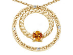 Tommaso Design™ Round 3mm Genuine Citrine Circle Pendant Necklace