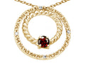 Tommaso Design™ Round 3mm Genuine Garnet Circle Pendant Necklace