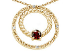 Tommaso Design™ Round 3mm Genuine Garnet Circle Pendant Necklace