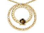 Tommaso Design™ Round 3mm Genuine Smoky Quartz Circle Pendant Necklace