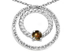 Tommaso Design™ Round 3mm Genuine Smoky Quartz Circle Pendant Necklace