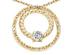 Tommaso Design™ Round 3mm Genuine White Topaz Circle Pendant Necklace