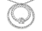 Tommaso Design™ Round 3mm Genuine White Topaz Circle Pendant Necklace