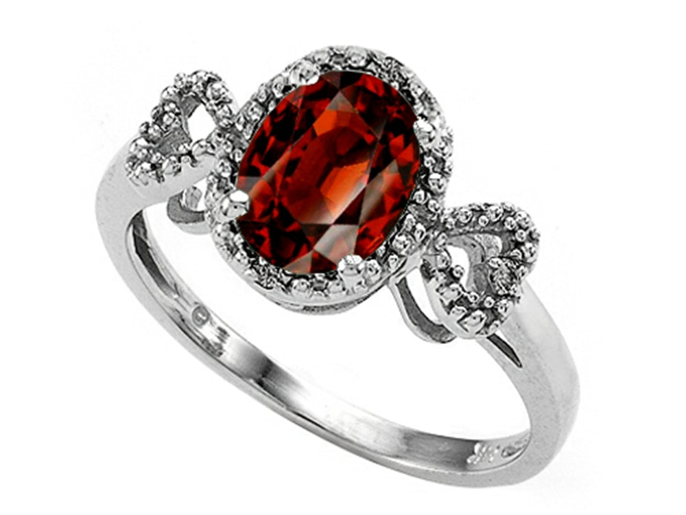 Tommaso Design Oval 8x6mm Genuine Garnet Ring