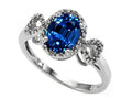 Tommaso Design Oval 8x6mm Created Blue Sapphire Ring