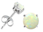 Tommaso Design™ Round 6mm Genuine Opal Earrings Stud