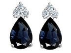 Tommaso Design™ Pear Shape 8x6mm Genuine Sapphire Earrings