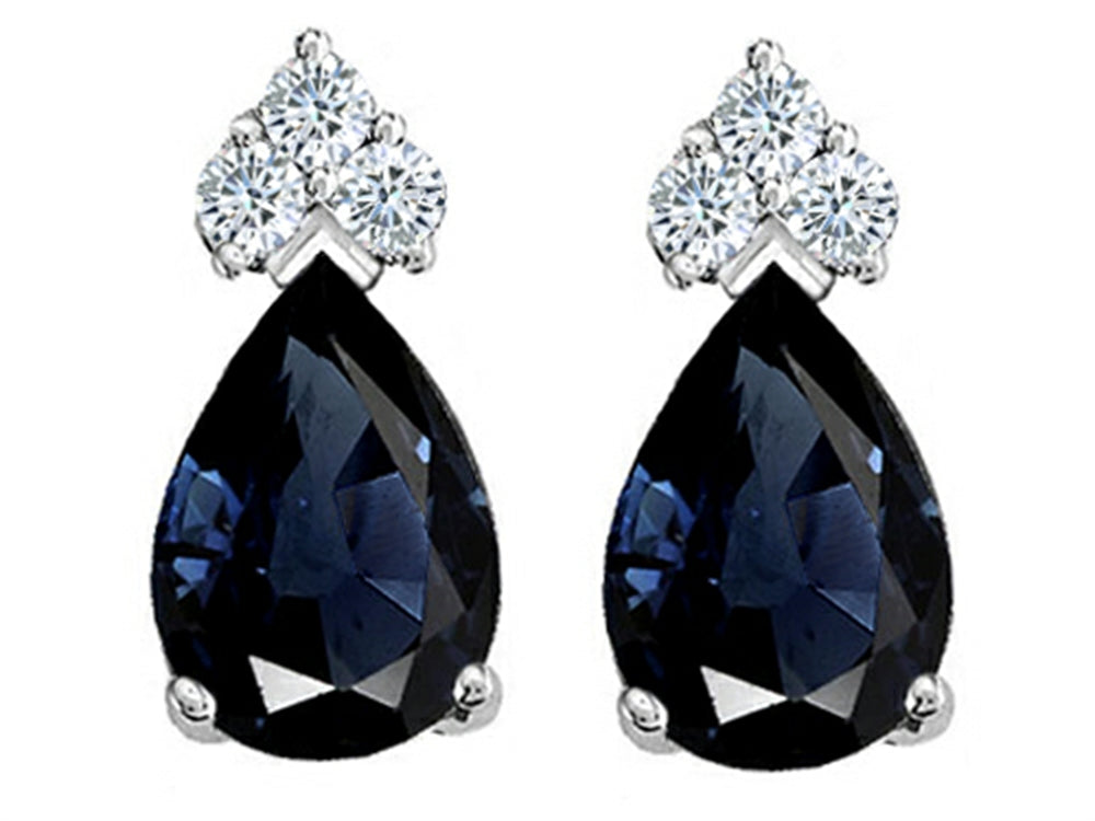 Tommaso Design™ Pear Shape 8x6mm Genuine Sapphire Earrings