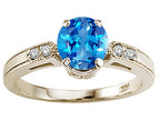 Tommaso Design Round 7mm Genuine Blue Topaz Engagement Ring