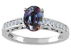 Tommaso Design Oval 7x5mm Simulated Alexandrite Solitaire Engagement Ring