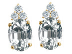 Tommaso Design™ Oval 8x6mm Genuine White Topaz Earrings