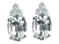 Tommaso Design™ Oval 8x6mm Genuine White Topaz Earrings