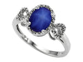 Tommaso Design Oval 8x6mm Created Star Sapphire Ring