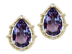 Tommaso Design™ Pear Shape 10x7mm Simulated Alexandrite Earrings