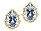 Tommaso Design™ Pear Shape 10x7mm Simulated Aquamarine Earrings