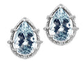 Tommaso Design™ Pear Shape 10x7mm Simulated Aquamarine Earrings