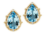 Tommaso Design™ Pear Shape 10x7mm Genuine Blue Topaz Earrings