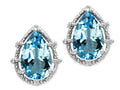 Tommaso Design™ Pear Shape 10x7mm Genuine Blue Topaz Earrings