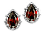 Tommaso Design™ Pear Shape 10x7mm Genuine Garnet Earrings