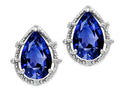 Tommaso Design™ Pear Shape 10x7mm Created Blue Sapphire Earrings