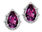 Tommaso Design™ Pear Shape 10x7mm Genuine Rhodolite Earrings