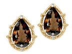 Tommaso Design™ Pear Shape 10x7mm Genuine Smoky Quartz Earrings