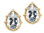 Tommaso Design™ Pear Shape 10x7mm Genuine White Topaz Earrings