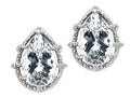 Tommaso Design™ Pear Shape 10x7mm Genuine White Topaz Earrings