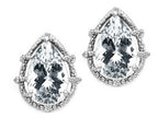 Tommaso Design™ Pear Shape 10x7mm Genuine White Topaz Earrings