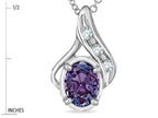 Star K™ Oval 7x5mm Simulated Alexandrite Drop Pendant Necklace