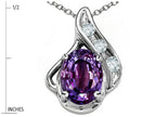 Star K™ Oval 7x5mm Simulated Alexandrite Drop Pendant Necklace