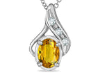 Star K™ Oval 7x5mm Genuine Citrine Drop Pendant Necklace