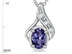 Star K™ Oval 7x5mm Genuine Iolite Drop Pendant Necklace