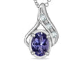 Star K™ Oval 7x5mm Genuine Iolite Drop Pendant Necklace