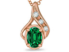 Star K™ Oval 7x5mm Simulated Emerald Drop Pendant Necklace