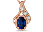 Star K™ Oval 7x5mm Created Sapphire Drop Pendant Necklace