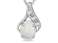 Star K™ Oval 7x5mm Genuine Opal Drop Pendant Necklace