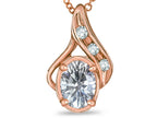 Star K™ Oval 7x5mm Genuine White Topaz Drop Pendant Necklace