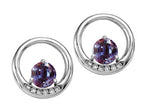 Tommaso Design™ Round 5 mm Simulated Alexandrite Earrings