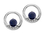 Tommaso Design™ Round 5 mm Genuine Black Sapphire Earrings